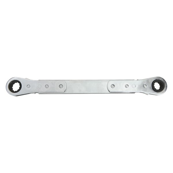 Lang Tools® - 3/8" x 7/16" 12-Point Straight Head Reversible Ratcheting Long Pattern Chrome Double Box End Wrench