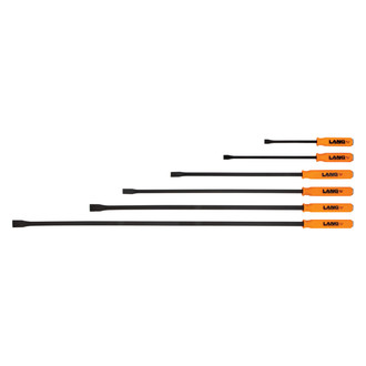 Lang Tools® - 6-piece 12" to 45" Curved End Strike Cap Screwdriver Handle Pry Bar Set