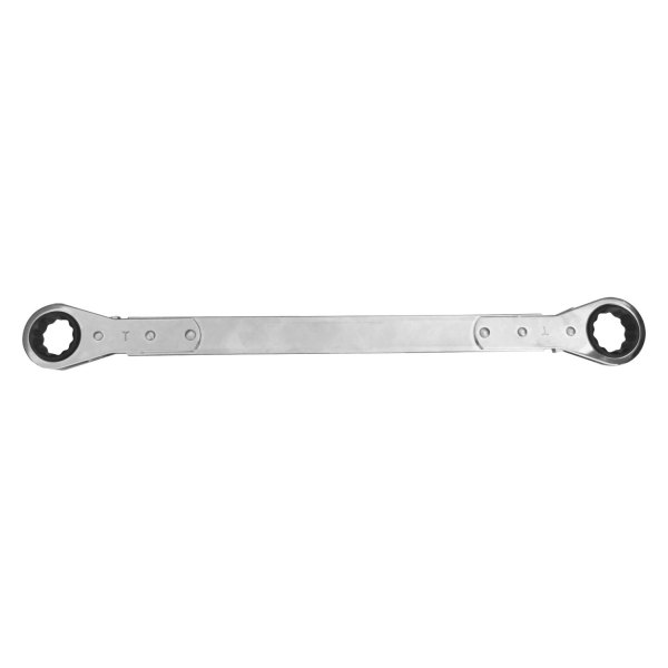 Lang Tools® - 3/4" x 7/8" 12-Point Straight Head Reversible Ratcheting Long Pattern Chrome Double Box End Wrench