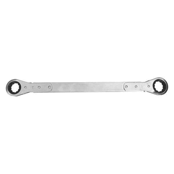 Lang Tools® - 18 x 21 mm 12-Point Straight Head Reversible Ratcheting Long Pattern Chrome Double Box End Wrench