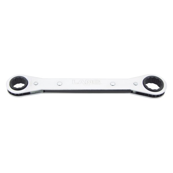 Lang Tools® - 3/8" x 7/16" 12-Point Straight Head Reversible Ratcheting Chrome Double Box End Wrench