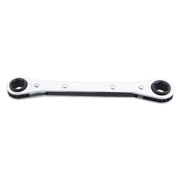 Lang Tools® - 1/2" x 9/16" 6-Point Straight Head Reversible Ratcheting Chrome Double Box End Wrench