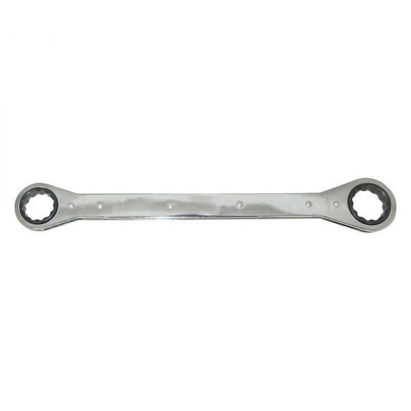 Lang Tools® - 1-1/16" x 1-1/8" 12-Point Straight Head Reversible Ratcheting Chrome Double Box End Wrench