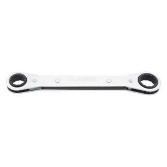 Lang Tools® - 1/4" x 5/16" 12-Point Straight Head Ratcheting Chrome Double Box End Wrench