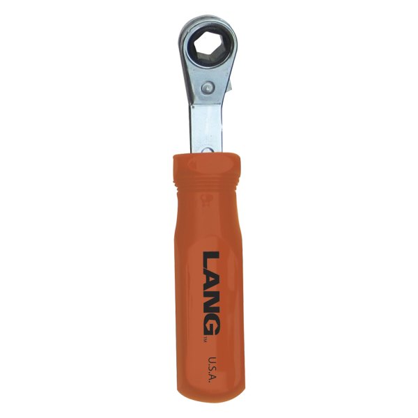 Lang Tools® - E-Z Grip™ 1/4" 6-Point Angled Head Reversible Ratcheting Chrome Single Box End Wrench