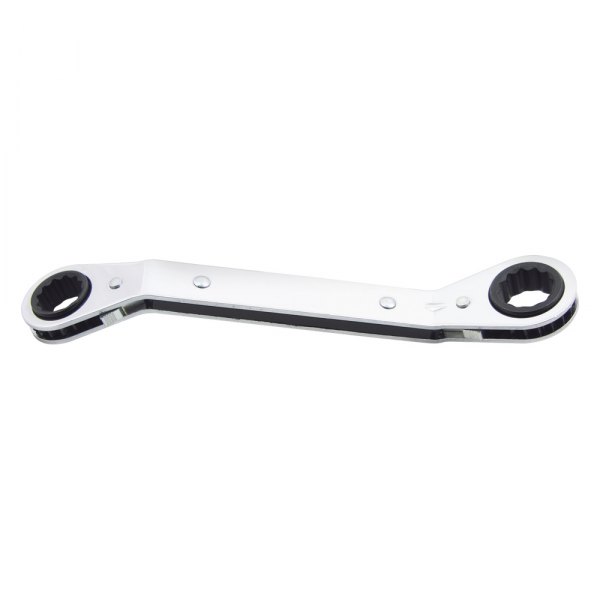 Lang Tools® - 11/32" x 5/16" 12-Point Angled Head Reversible Ratcheting Chrome Double Box End Wrench