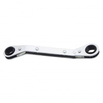 Lang Tools® - 3/8" x 7/16" 6-Point Angled Head Reversible Ratcheting Chrome Double Box End Wrench