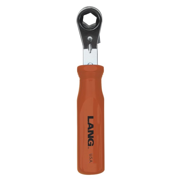 Lang Tools® - E-Z Grip™ 1/2" 6-Point Angled Head Reversible Ratcheting Chrome Single Box End Wrench