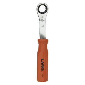 Lang Tools® - E-Z Grip™ SAE 12-Point Angled Head Reversible Ratcheting Chrome Single Box End Wrench
