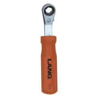 Lang Tools® - E-Z Grip™ Metric 6-Point Angled Head Reversible Ratcheting Chrome Single Box End Wrench