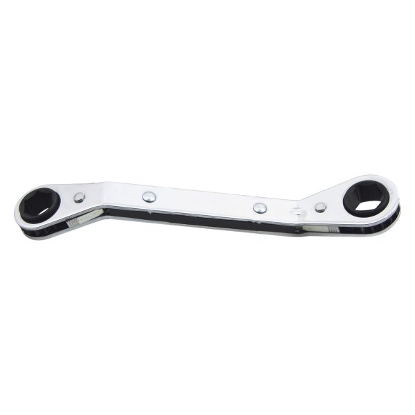 Lang Tools® - 11 x 13 mm 6-Point Angled Head Reversible Ratcheting Chrome Double Box End Wrench