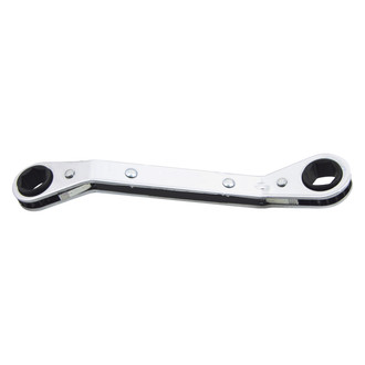 Lang Tools® - 11 x 13 mm 6-Point Angled Head Reversible Ratcheting Chrome Double Box End Wrench