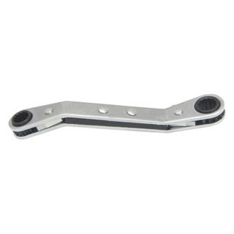 Lang Tools® - 13 x 14 mm 12-Point Angled Head Reversible Ratcheting Chrome Double Box End Wrench