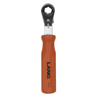Lang Tools® - E-Z Grip™ 13 mm 6-Point Angled Head Reversible Ratcheting Chrome Single Box End Wrench
