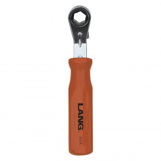 Lang Tools® - E-Z Grip™ 14 mm 6-Point Angled Head Reversible Ratcheting Chrome Single Box End Wrench