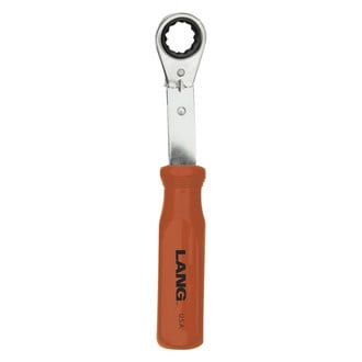 Lang Tools® - E-Z Grip™ 15 mm 12-Point Angled Head Reversible Ratcheting Chrome Single Box End Wrench