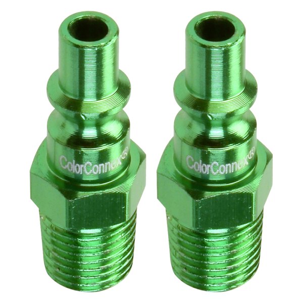 Legacy Manufacturing® - ColorConnex™ B-Style 1/4" (M) NPT x 1/4" Aluminum Quick Coupler Plug, 2 Pieces