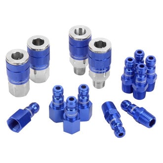 Legacy Manufacturing® A72458C - ColorConnex™ 1/4" C-Style 34 CFM Steel/Aluminum Quick Coupler Body/Plug Kit, 14 Pieces