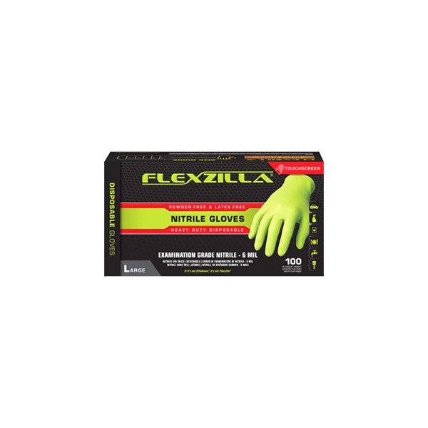 Legacy Manufacturing® - Flexzilla™ X-Large Powder-Free Lime Nitrile Disposable Gloves