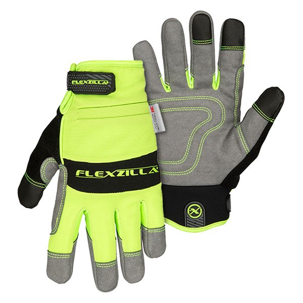 Legacy Manufacturing® - Flexzilla™ Large Multipurpose Winter Lime/Silver/Black Synthetic Leather General Purpose Gloves