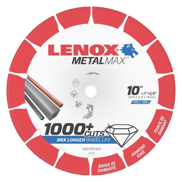 LENOX® - MetalMax™ 10" Segmented Dry Cut Diamond Saw Blade