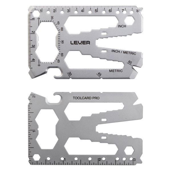 Lever Gear® - Toolcard Pro™ 40-in-1 Silver Credit Card Multi Wrench