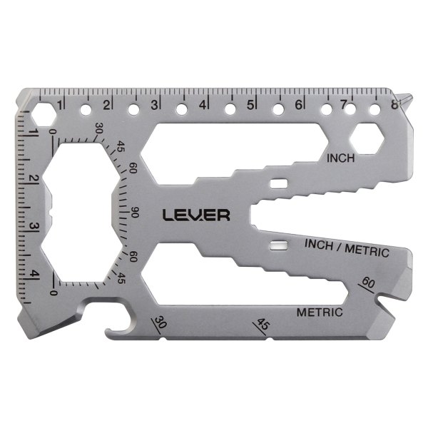 Lever Gear® - Toolcard Pro™ 40-in-1 Black Credit Card Multi Wrench with Money Clip