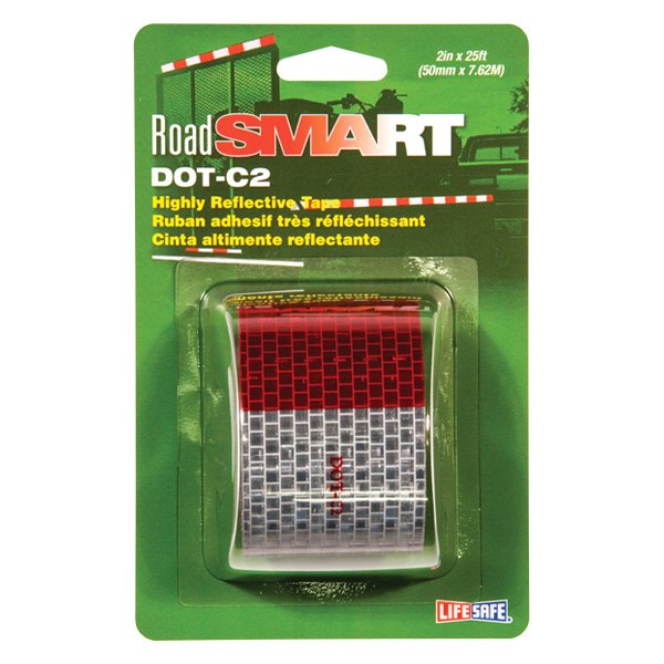 Life Safe® - Road Smart™ 25' x 2" Red/Silver DOT-C2 Conspicuity Reflective Tape
