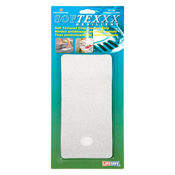 Life Safe® - SoftTex™ 9" x 4" White Anti-Slip Strips (2 Pieces)