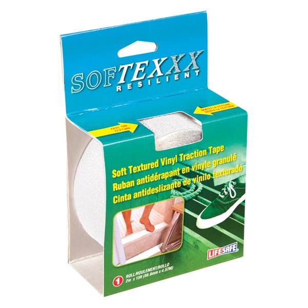 Life Safe® - SoftTex™ 15' x 2" White Soft Textured Resilient Anti-Slip Tape
