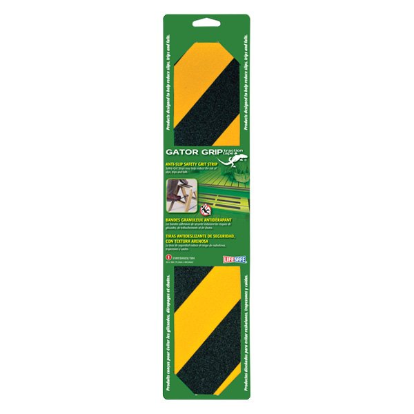Life Safe® - Gator Grip™ 1.3' x 3" Black/Yellow Safety Anti-Slip Strip