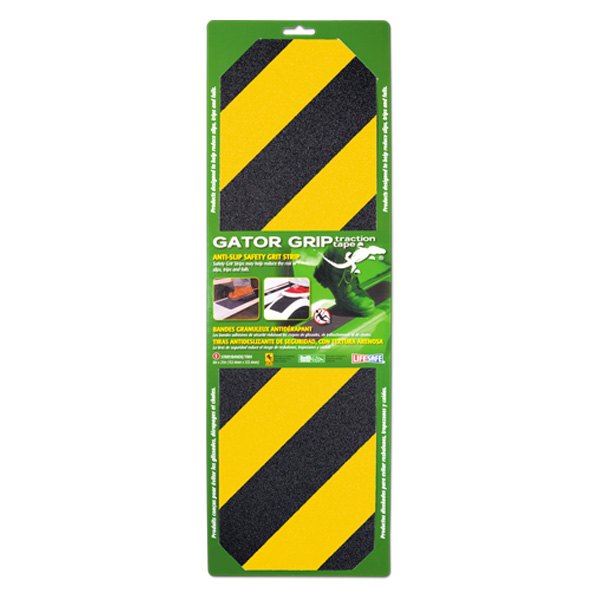 Life Safe® - Gator Grip™ 1.75' x 6" Black/Yellow Safety Anti-Slip Strip