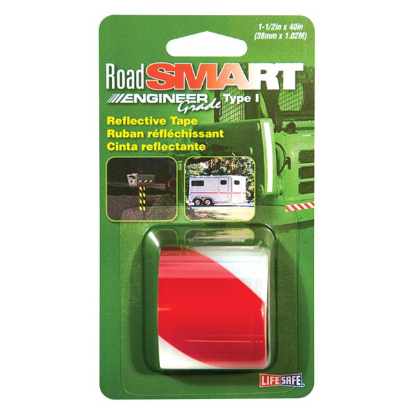 Life Safe® - Road Smart™ 3.3' x 1.5" Red/White Engineer Grade Reflective Tape