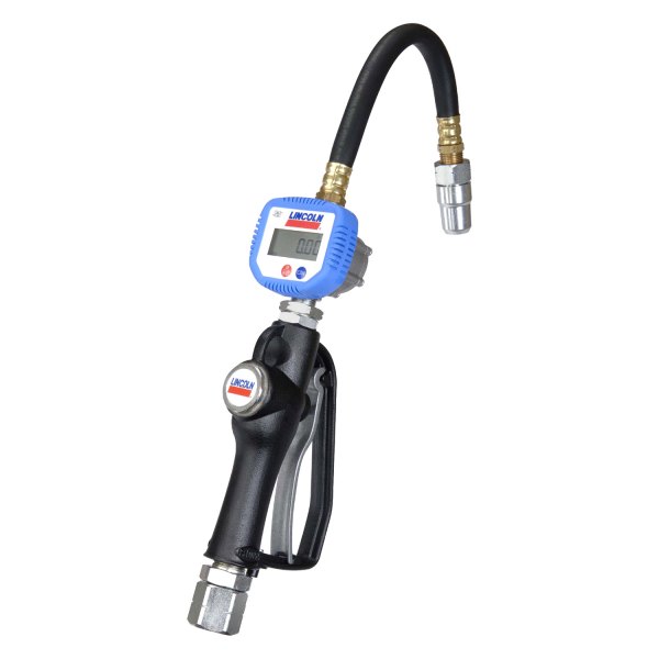 Lincoln® - 15 GPM Multi-Measure Digital Lube Meter with Flexible Hose and Manual Close Tip