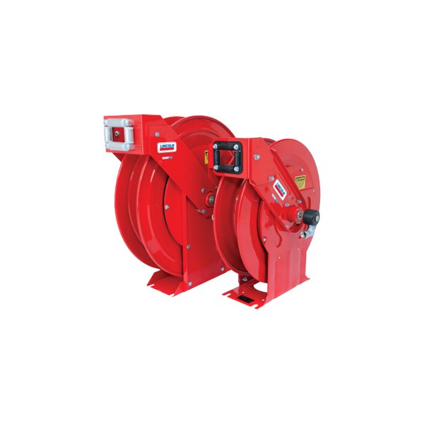 Lincoln® 94474DS - Heavy-Duty Dual Support Oil Hose Reel with 75' x 1/2  Hose 