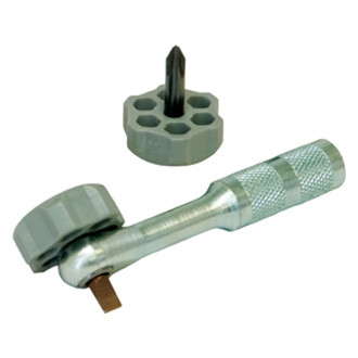Lisle® - 3-piece Metal Handle Ratcheting Multi Bit Screwdriver Kit