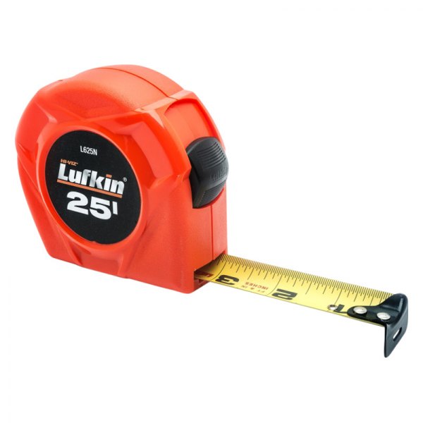 Lufkin® - Hi-Viz™ 25' SAE Orange Clad Power Return Measuring Tape