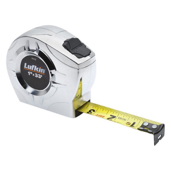 Lufkin® - P2000 Series™ 33' SAE Yellow Chrome Case Clad Blade Power Return Measuring Tape