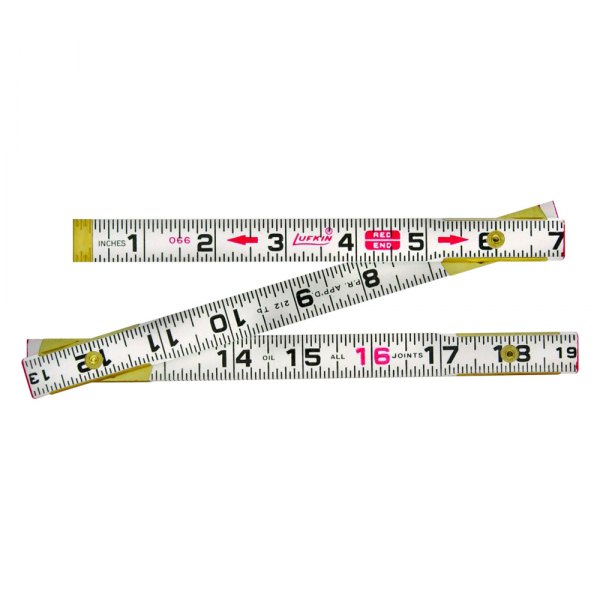 Lufkin® - Red End™ 6' SAE White Wood Ruler Used General Measure
