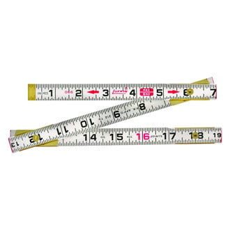 Lufkin® T066N - Red End™ 6' SAE White Wood Ruler Used General Measure