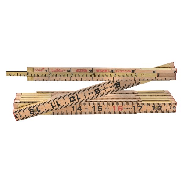 Lufkin® - Red End™ 6' SAE Natural Wood Ruler with Two 6" Slide Ruler Extension