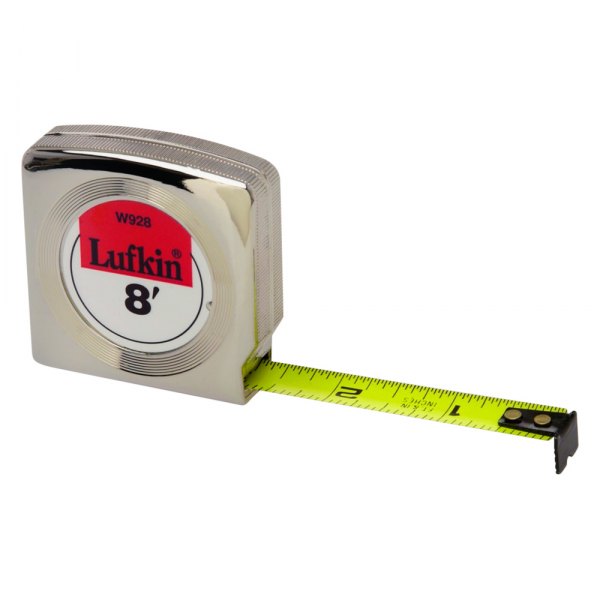Lufkin® - Mezurall™ 8' SAE Yellow Chrome Case Clad Power Return Measuring Tape