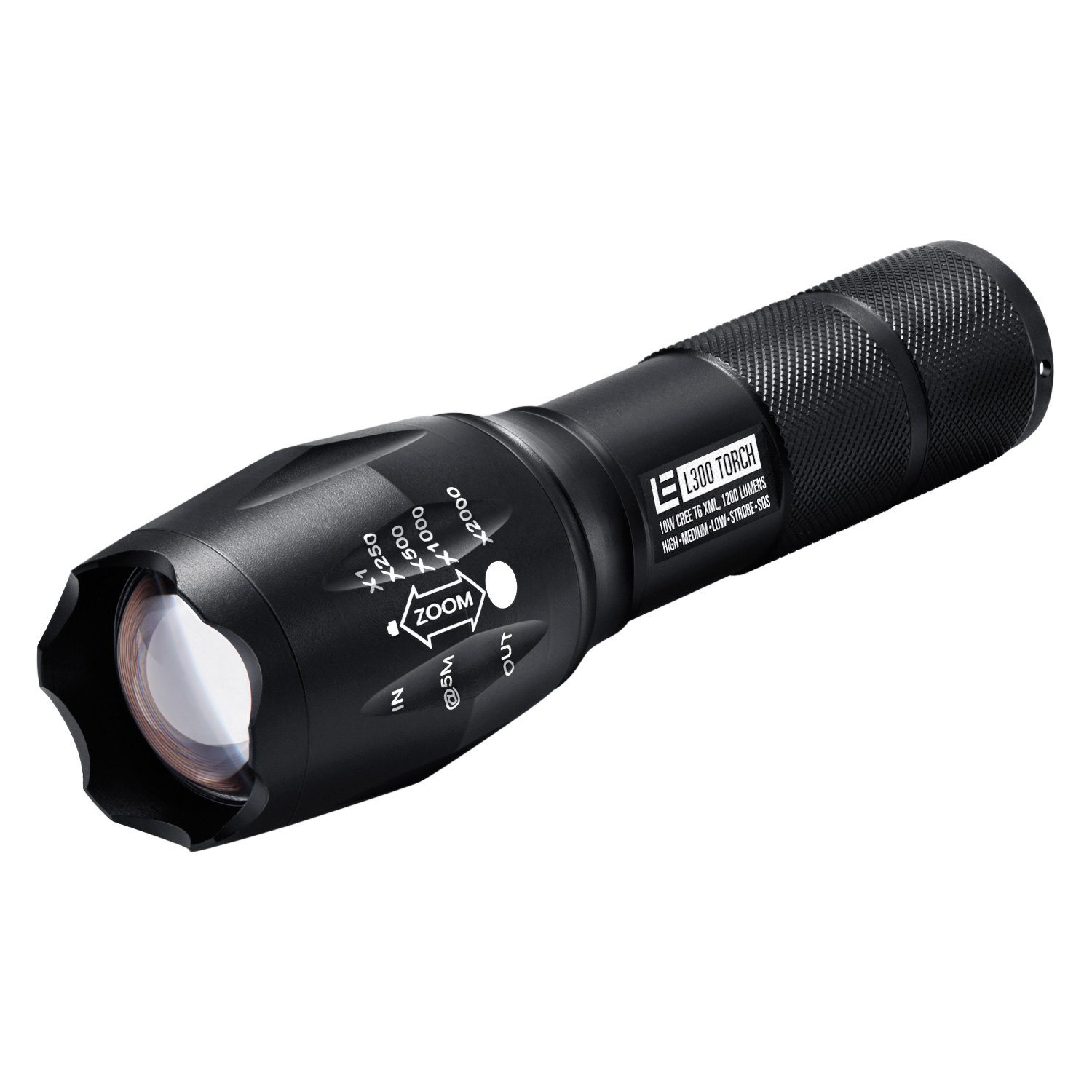 Atomic Beam 1200 Lumens Black LED Flashlight AAA Battery