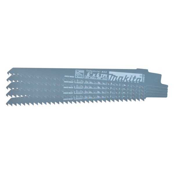 Makita® - 6 TPI 6" High Carbon Steel Sloped Reciprocating Saw Blades (5 Pieces)