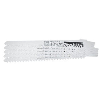 Makita® 723054-A-5 - 6 TPI 6" Bi-Metal Sloped Reciprocating Saw Blades (5 Pieces)