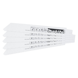 Makita® - 14 TPI 6" Bi-Metal Straight Reciprocating Saw Blades (5 Pieces)