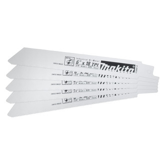 Makita® - 18 TPI 6" Bi-Metal Straight Reciprocating Saw Blades (5 Pieces)