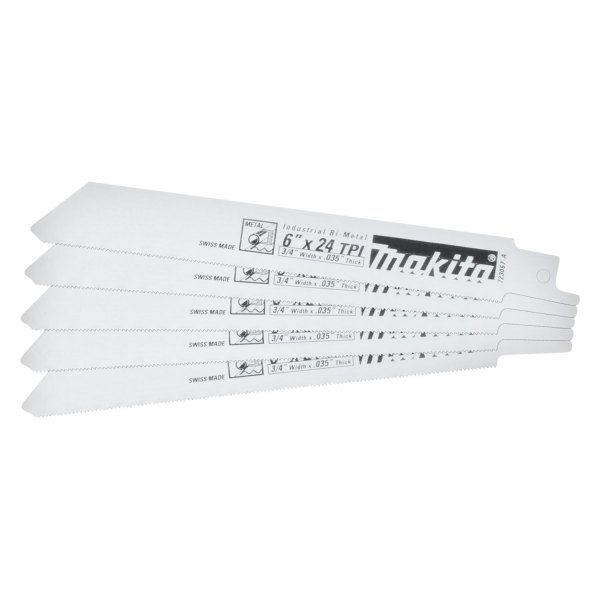 Makita® - 24 TPI 6" Bi-Metal Straight Reciprocating Saw Blades (5 Pieces)