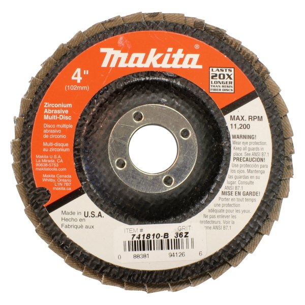 Makita® - 4" x 5/8" 36 Grit Zirconia Type 29 Flap Disc