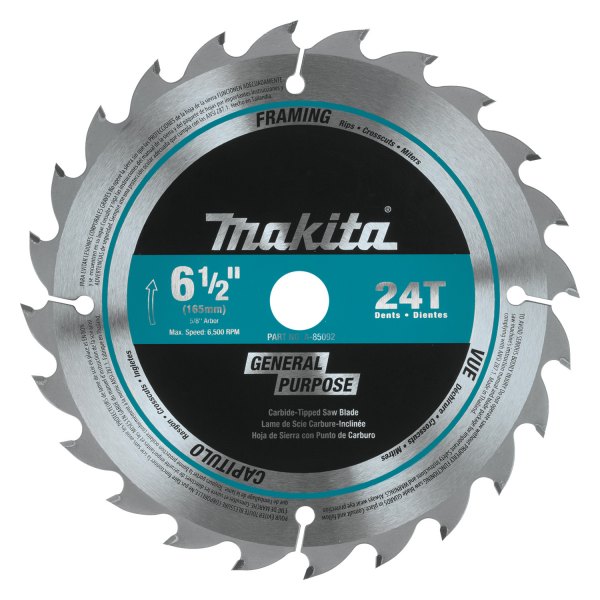 Makita® - 6-1/2" 24T Carbide-Tipped ATB General Purpose Circular Saw Blade